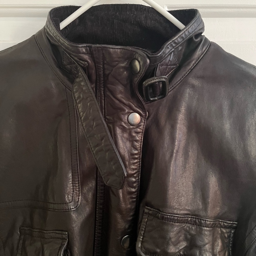 Black Leather Jacket Vintage GAP size Small - Picture 2 of 6